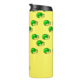 Aangepaste naam groen footballs helm geel thermosbeker (Geroteerd rechts)