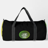 Aangepaste Naam Groen Geel Gym Bag JK 2025 Plunjezak (Voorkant)