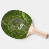 Aangepaste naam groen marmer tafeltennisbatje (Zijkant)