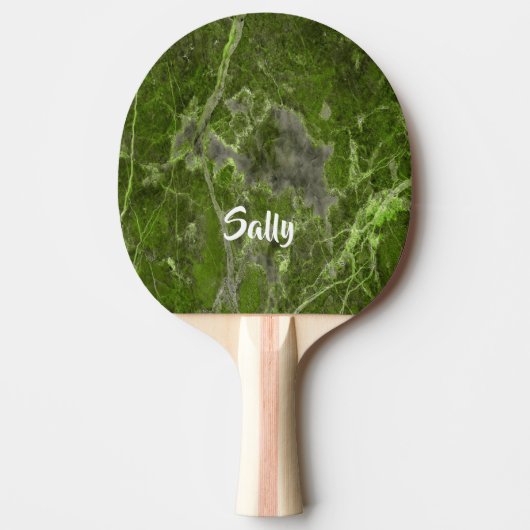 Aangepaste naam groen marmer tafeltennisbatje (Voorkant)