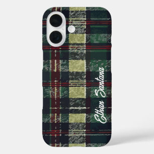 Aangepaste Naam Groen & Rood Plakken iPhone 16 Hoesje