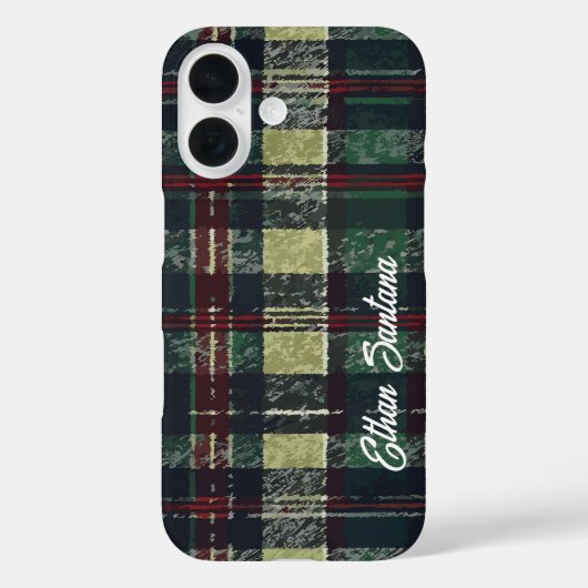 Aangepaste Naam Groen & Rood Plakken Case-Mate iPhone Case (Achterkant)