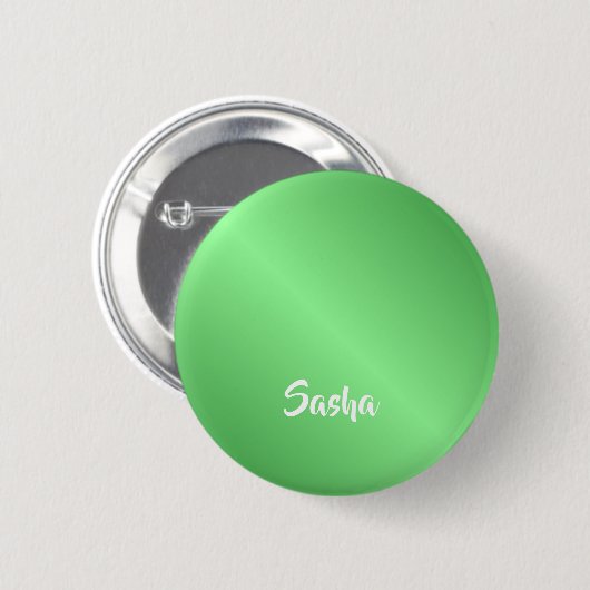 Aangepaste naam groen verloop ronde button 5,7 cm (Voorkant /achterkant)