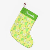 Aangepaste naam groene appels geel kleine kerstsok (Voorkant (Hangend))