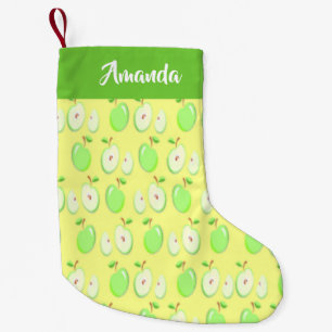 Aangepaste naam groene appels geel kleine kerstsok