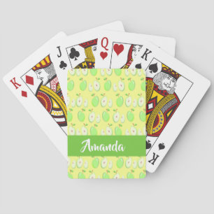 Aangepaste naam groene appels geel pokerkaarten