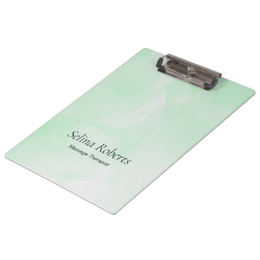 Aangepaste naam groene aquarel klembord (Gekanteld)
