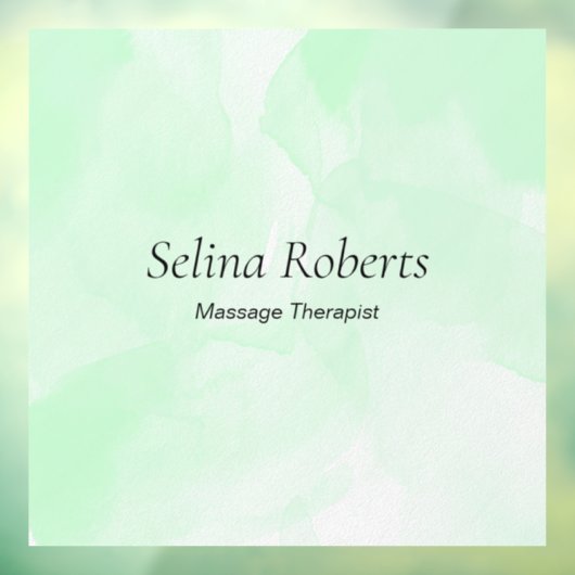 Aangepaste naam groene aquarel raamsticker (Vel 3)