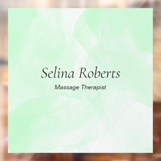 Aangepaste naam groene aquarel raamsticker (Vel 2)