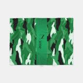 Aangepaste naam groene camouflage groene streep fleece deken (Voorkant (Horizontaal))