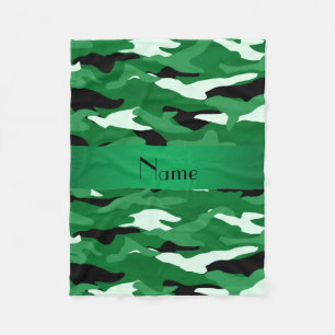 Aangepaste naam groene camouflage groene streep fleece deken