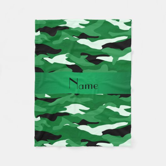 Aangepaste naam groene camouflage groene streep fleece deken (Voorkant)