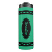 Aangepaste naam Groene Crayon Travel Mug Drink Tum Thermosbeker (Voorkant)