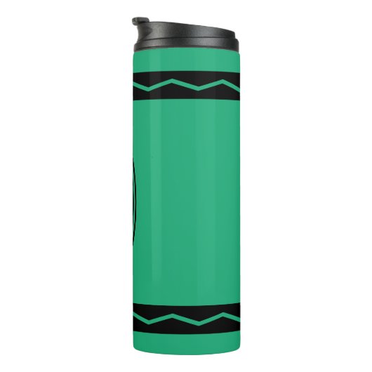 Aangepaste naam Groene Crayon Travel Mug Drink Tum Thermosbeker (Geroteerd rechts)
