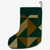Aangepaste naam groene en bruine vormen kleine kerstsok (Achterkant)