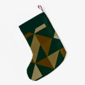 Aangepaste naam groene en bruine vormen kleine kerstsok (Achterkant (Hangend))