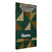 Aangepaste naam groene en bruine vormen mini klembord (Schuin)