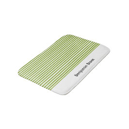Aangepaste naam groene en witte strepen badmat