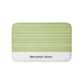 Aangepaste naam groene en witte strepen badmat (Voorkant)