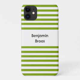 Aangepaste naam groene en witte strepen Case-Mate iPhone case