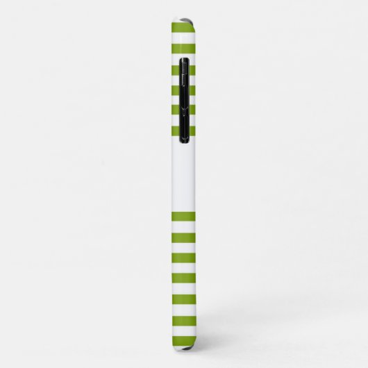 Aangepaste naam groene en witte strepen Case-Mate iPhone case (Achterkant/links)