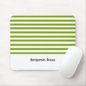 Aangepaste naam groene en witte strepen muismat (Met muis)