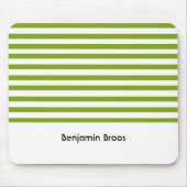 Aangepaste naam groene en witte strepen muismat (Voorkant)