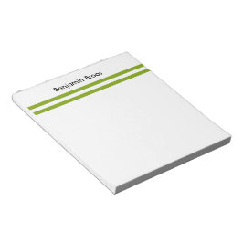 Aangepaste naam groene en witte strepen notitieblok