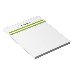 Aangepaste naam groene en witte strepen notitieblok