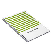 Aangepaste naam groene en witte strepen notitieboek (Rechterzijde)
