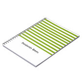 Aangepaste naam groene en witte strepen notitieboek (Linkerzijde)