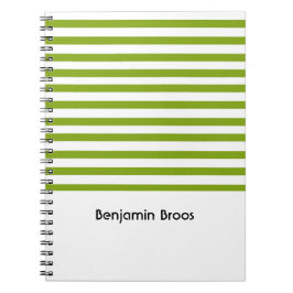 Aangepaste naam groene en witte strepen notitieboek