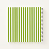 Aangepaste naam groene en witte strepen notitieboek (Achterkant)