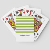 Aangepaste naam groene en witte strepen pokerkaarten (Achterkant)