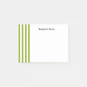 Aangepaste naam groene en witte strepen post-it® notes (Voorkant)