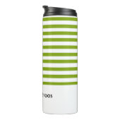 Aangepaste naam groene en witte strepen thermosbeker (Geroteerd rechts)