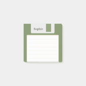 Aangepaste naam groene floppy disk post-it® notes (Voorkant)