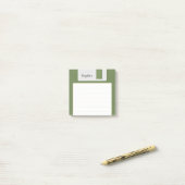 Aangepaste naam groene floppy disk post-it® notes (Op bureau)