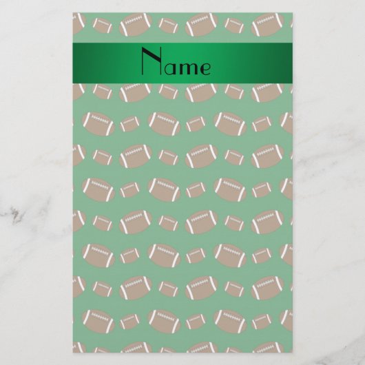 Aangepaste naam groene footballs briefpapier (Voorkant)