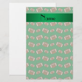 Aangepaste naam groene footballs briefpapier (Voorkant / Achterkant)