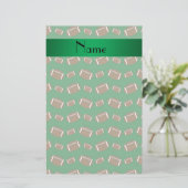 Aangepaste naam groene footballs briefpapier (Staand voorkant)