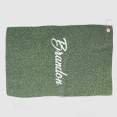 Aangepaste naam groene glitter golfhanddoek (Horizontaal)