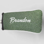 Aangepaste naam groene glitter golfheadcover (Voorkant)