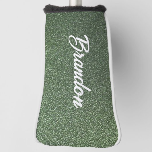 Aangepaste naam groene glitter golfheadcover (Draai 90)