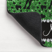 Aangepaste naam groene glitter roller derby muismat (Hoek)