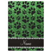 Aangepaste naam groene glitter zwarte hondjes klembord (Achterkant)