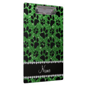 Aangepaste naam groene glitter zwarte hondjes klembord (Rechts)