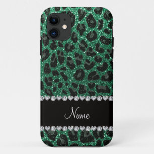 Aangepaste naam groene glittersplaat Case-Mate iPhone case