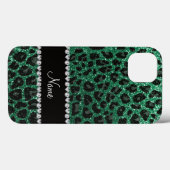 Aangepaste naam groene glittersplaat Case-Mate iPhone case (Achterkant (horizontaal))