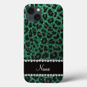 Aangepaste naam groene glittersplaat Case-Mate iPhone case